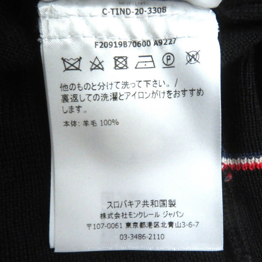 MONCLER cardigan Main: 100% wool black MAGLIONE TRICOT CARDIGAN mens M Used Authentic