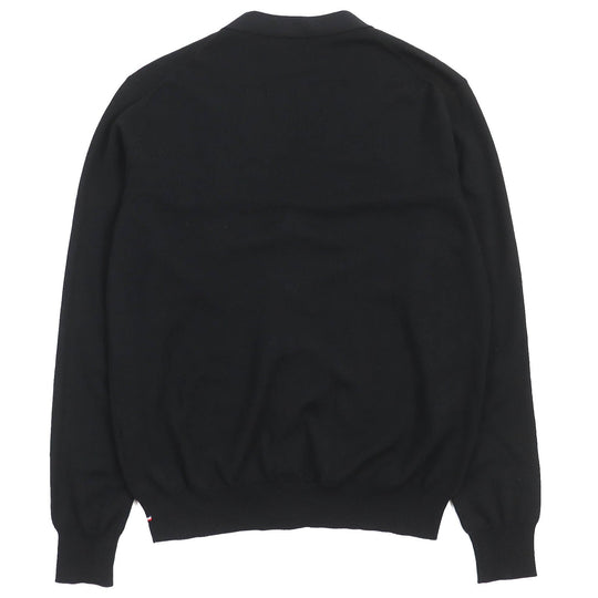 MONCLER cardigan Main: 100% wool black MAGLIONE TRICOT CARDIGAN mens M Used Authentic