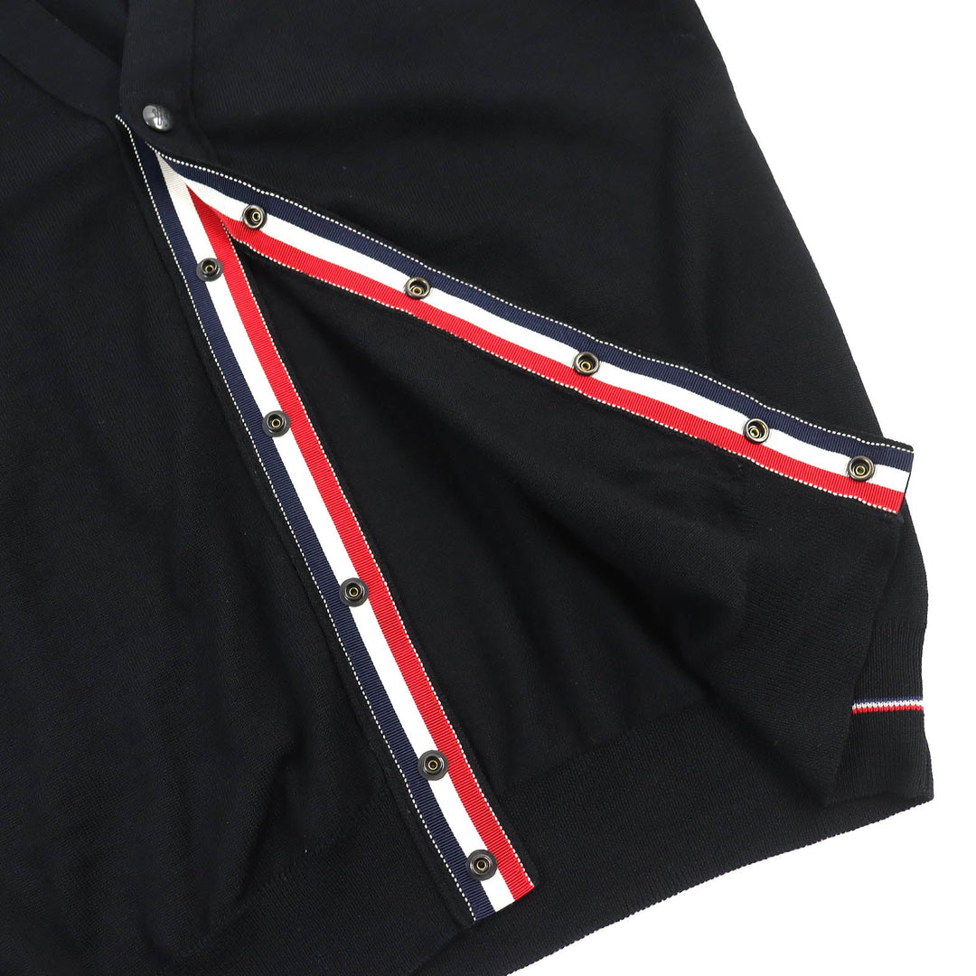 MONCLER cardigan Main: 100% wool black MAGLIONE TRICOT CARDIGAN mens M Used Authentic