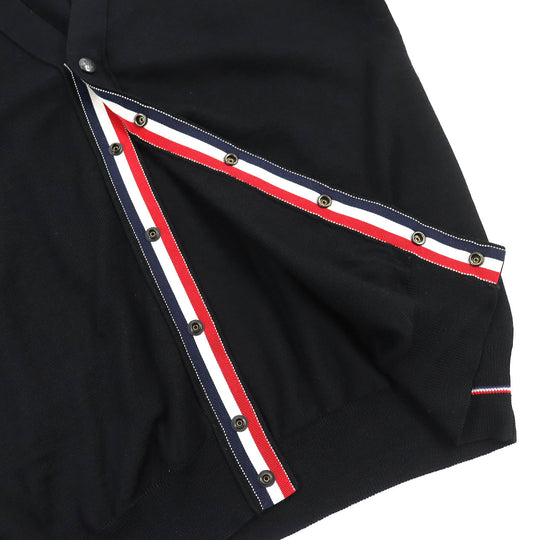 MONCLER cardigan Main: 100% wool black MAGLIONE TRICOT CARDIGAN mens M Used Authentic