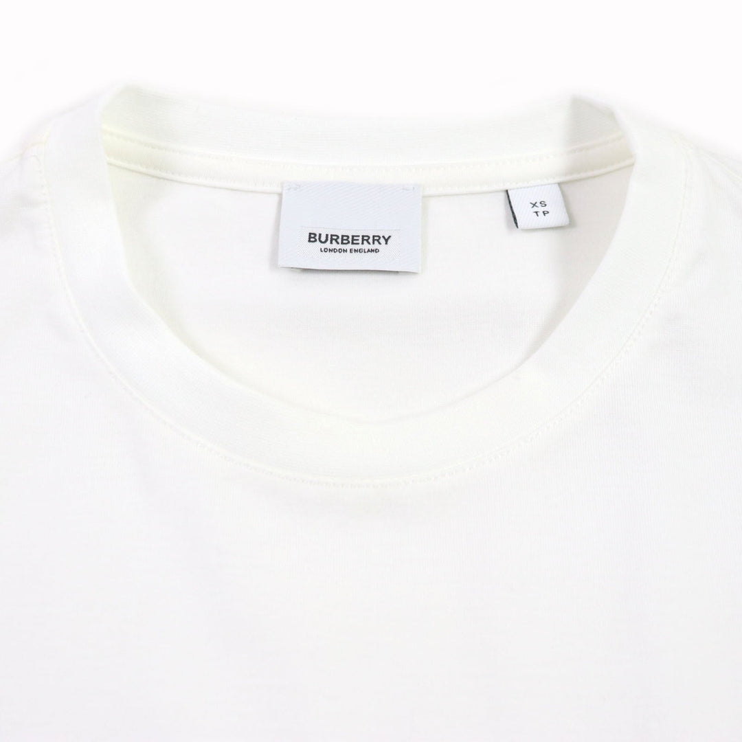 BURBERRY Short sleeve T-shirt 8040691 Main: 100% cotton, some parts: 97% cotton, some parts: 3% elastane white mens XS Used Authentic