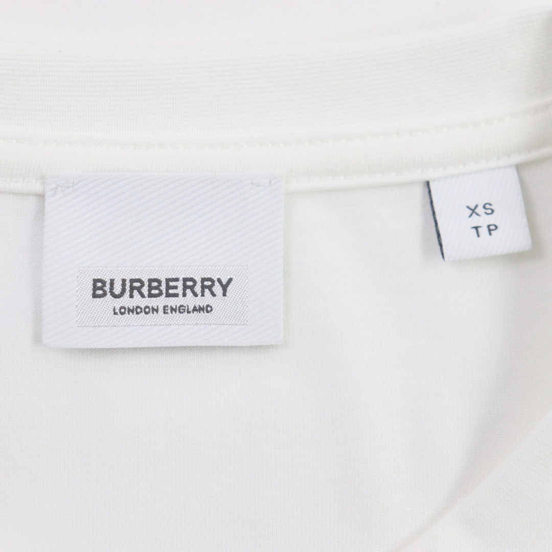 BURBERRY Short sleeve T-shirt 8040691 Main: 100% cotton, some parts: 97% cotton, some parts: 3% elastane white mens XS Used Authentic