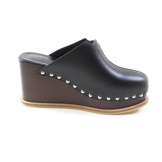 HERMES Sandals Main: Leather black Earth Women 37 Used Authentic