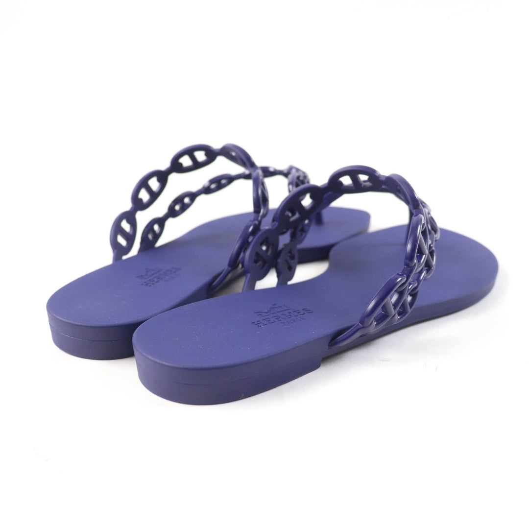 HERMES Sandals Main: Rubber purple island Women 37 Used Authentic