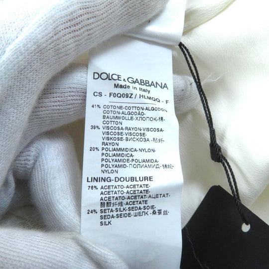 DOLCE&GABBANA coat F0Q09ZHLMQQF Outer: 41% cotton, Outer: 39% viscose (rayon), Outer: 20% polyamide (nylon), Lining: 76% acetate, Lining: 24% silk white Women 36 Used Authentic