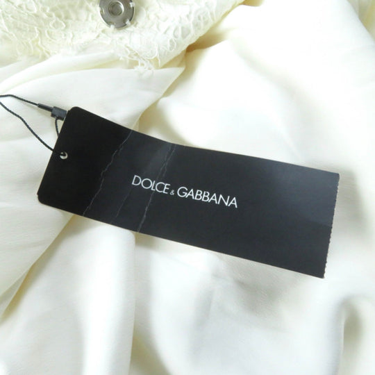 DOLCE&GABBANA coat F0Q09ZHLMQQF Outer: 41% cotton, Outer: 39% viscose (rayon), Outer: 20% polyamide (nylon), Lining: 76% acetate, Lining: 24% silk white Women 36 Used Authentic