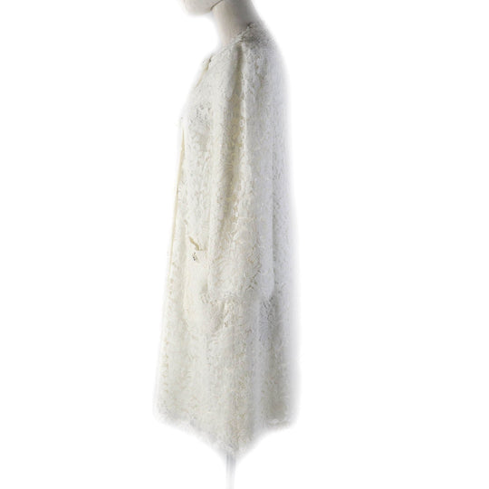 DOLCE&GABBANA coat F0Q09ZHLMQQF Outer: 41% cotton, Outer: 39% viscose (rayon), Outer: 20% polyamide (nylon), Lining: 76% acetate, Lining: 24% silk white Women 36 Used Authentic