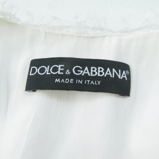 DOLCE&GABBANA coat F0Q09ZHLMQQF Outer: 41% cotton, Outer: 39% viscose (rayon), Outer: 20% polyamide (nylon), Lining: 76% acetate, Lining: 24% silk white Women 36 Used Authentic