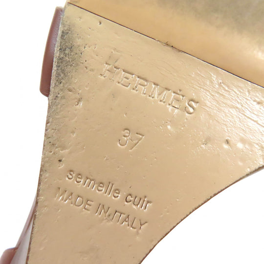 HERMES Sandals 172196Z Main: Leather Brown legend Women 37 Used Authentic