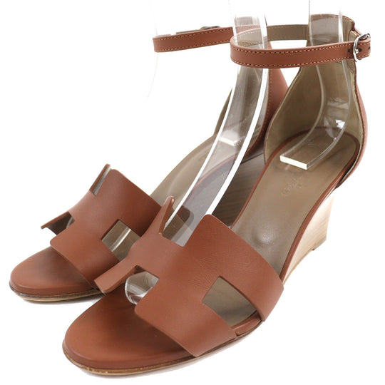 HERMES Sandals 172196Z Main: Leather Brown legend Women 37 Used Authentic
