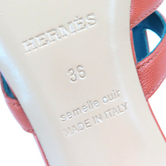 HERMES Sandals 211070Z Main: Leather Brown candy Women 36 Used Authentic
