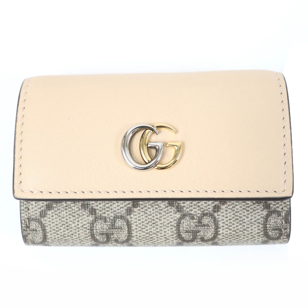 GUCCI Key case Key holder  795649 Main: Leather, Main: GG Supreme Canvas beige Double G Key case Key holder Women Used Authentic