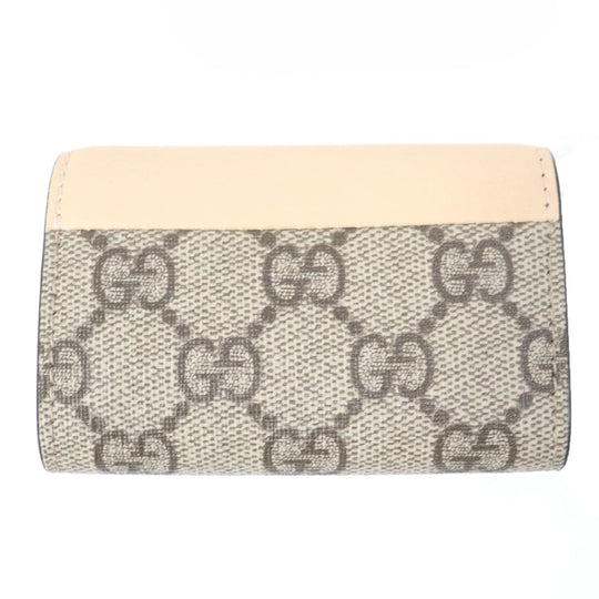 GUCCI Key case Key holder  795649 Main: Leather, Main: GG Supreme Canvas beige Double G Key case Key holder Women Used Authentic