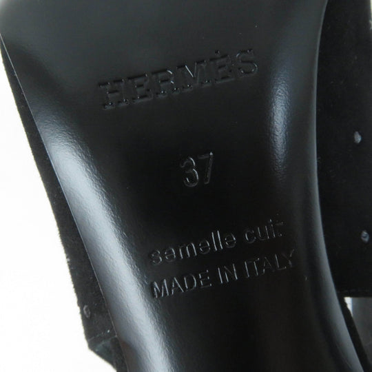 HERMES pumps Main: Suede leather black Strath 90Festive Festive 90 Women 37 Used Authentic