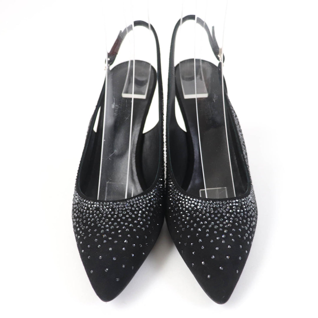 HERMES pumps Main: Suede leather black Strath 90Festive Festive 90 Women 37 Used Authentic