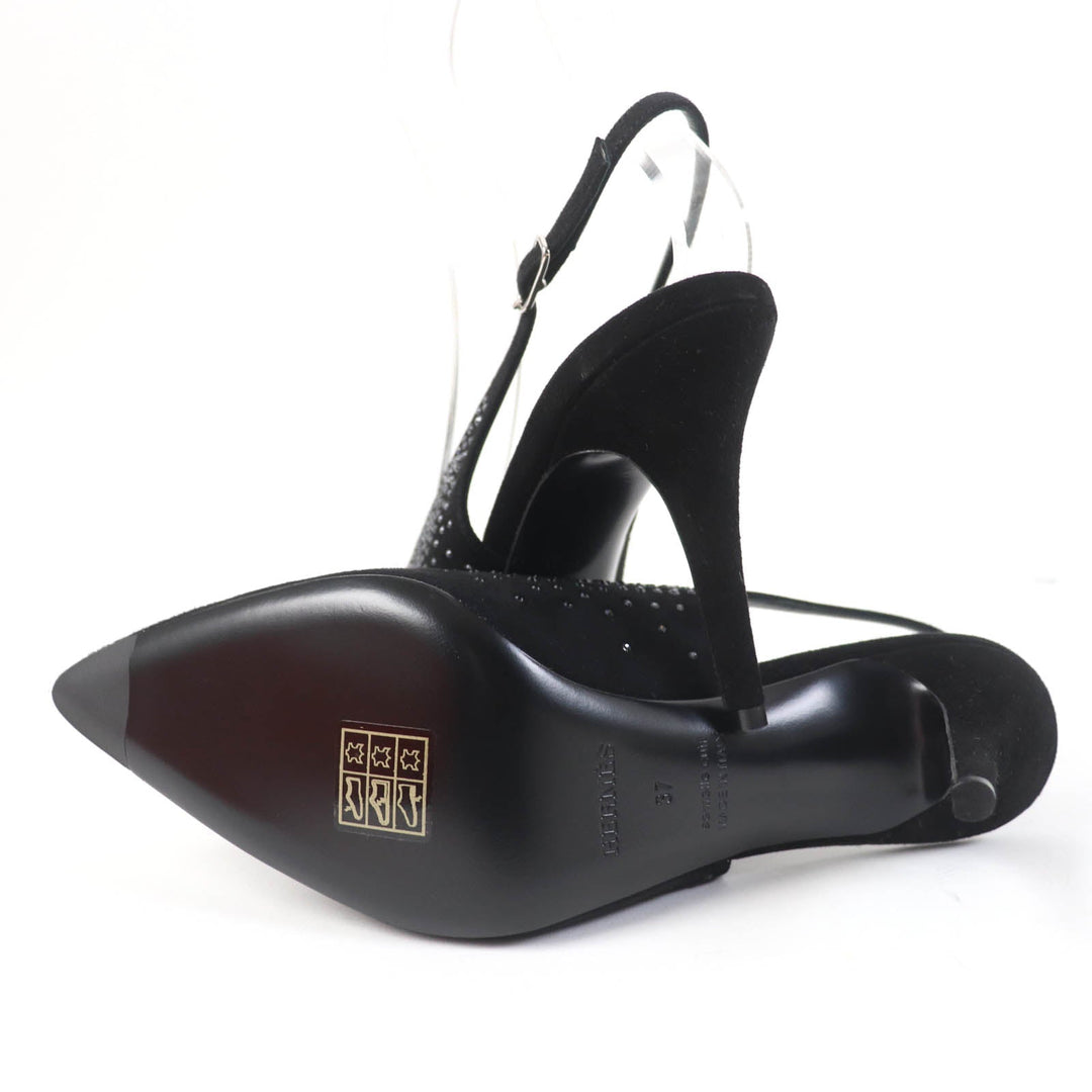 HERMES pumps Main: Suede leather black Strath 90Festive Festive 90 Women 37 Used Authentic