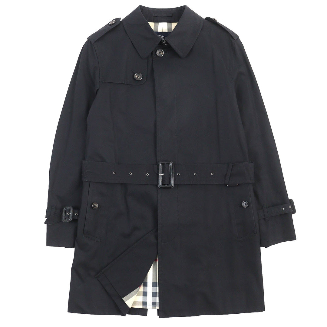 BURBERRY LONDON trench coat Main: 100% cotton, Lining: cotton, Sleeve lining: cupra, Sleeve lining: polyester, Part: cowhide black mens L Used Authentic