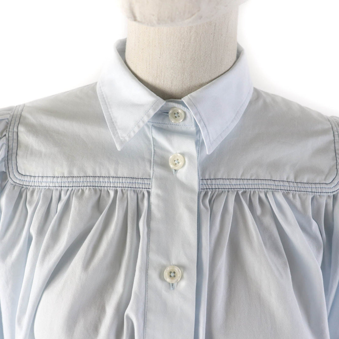 MARNI blouse CAMA0456A1 Main: 100% cotton Light blue MA GATHERS COTTON SHIRT MA Women 36 Used Authentic