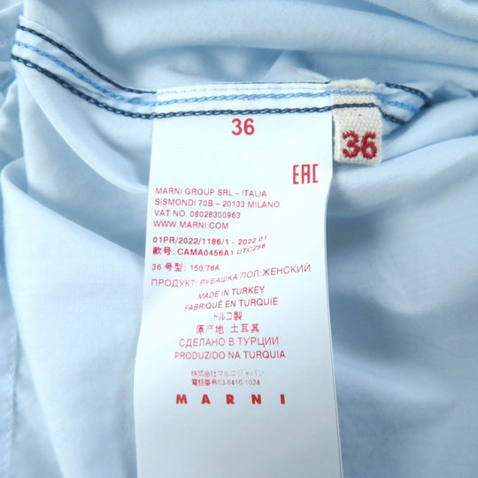 MARNI blouse CAMA0456A1 Main: 100% cotton Light blue MA GATHERS COTTON SHIRT MA Women 36 Used Authentic