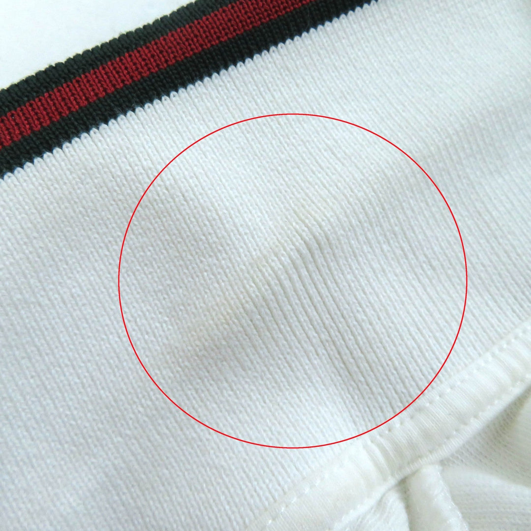 GUCCI Short sleeve polo shirt 599122 Main: 100% cotton, Part: 84% cotton, Part: 16% polyester, Part: 100% polyester white Women XS Used Authentic