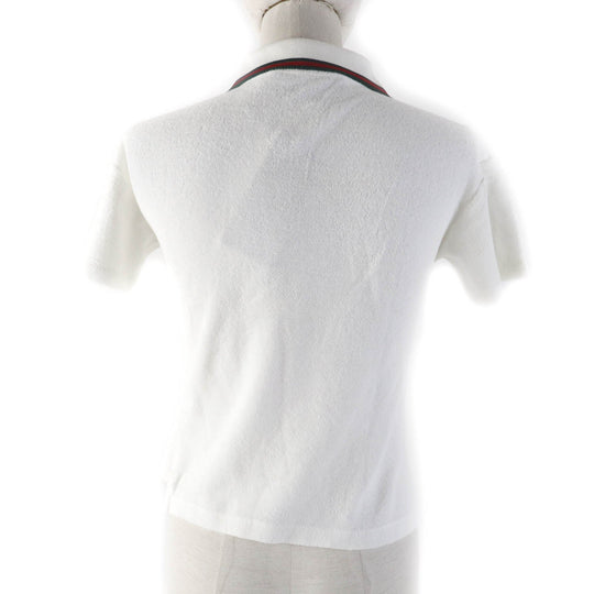GUCCI Short sleeve polo shirt 599122 Main: 100% cotton, Part: 84% cotton, Part: 16% polyester, Part: 100% polyester white Women XS Used Authentic