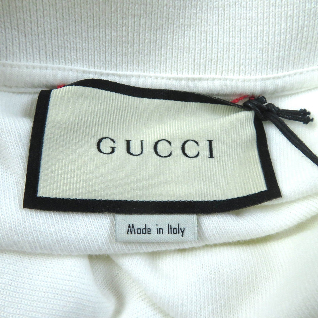 GUCCI Short sleeve polo shirt 599122 Main: 100% cotton, Part: 84% cotton, Part: 16% polyester, Part: 100% polyester white Women XS Used Authentic