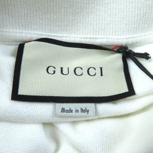 GUCCI Short sleeve polo shirt 599122 Main: 100% cotton, Part: 84% cotton, Part: 16% polyester, Part: 100% polyester white Women XS Used Authentic