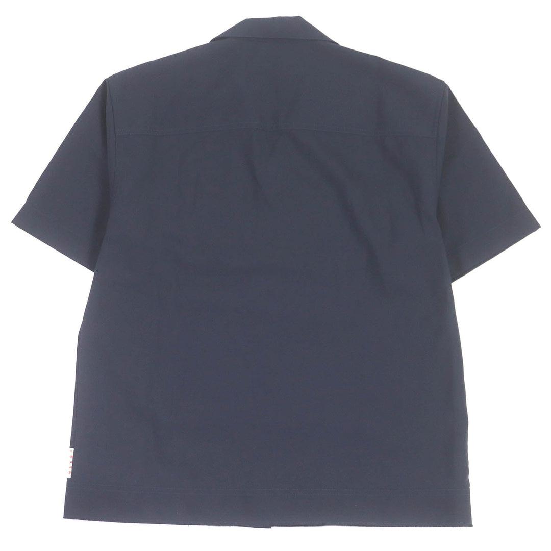 MARNI Short sleeve shirt CUMU0215A0 Main: 100% wool, Part: 100% cotton Navy mens 46 Used Authentic