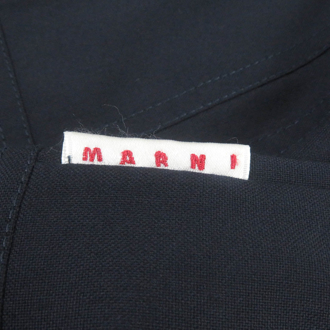 MARNI Short sleeve shirt CUMU0215A0 Main: 100% wool, Part: 100% cotton Navy mens 46 Used Authentic