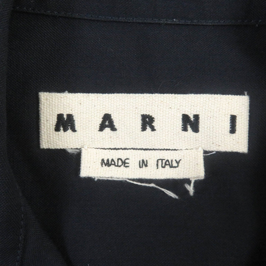 MARNI Short sleeve shirt CUMU0215A0 Main: 100% wool, Part: 100% cotton Navy mens 46 Used Authentic