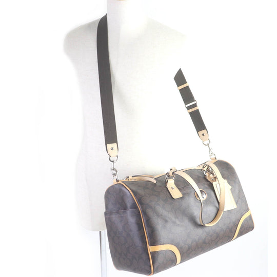 COACH Boston Duffel bag F77320 Main: Leather Brown mens Used Authentic