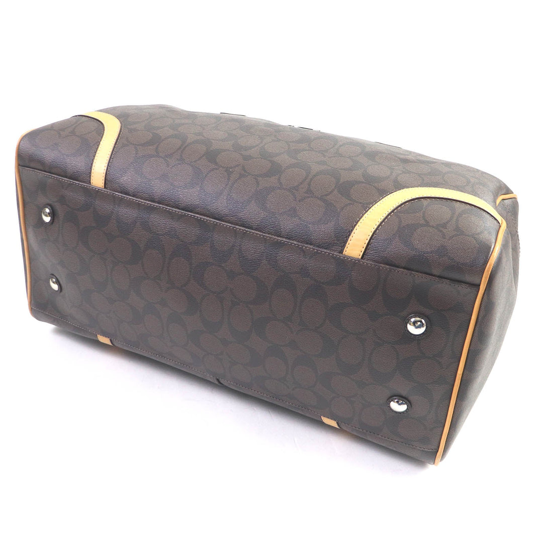 COACH Boston Duffel bag F77320 Main: Leather Brown mens Used Authentic