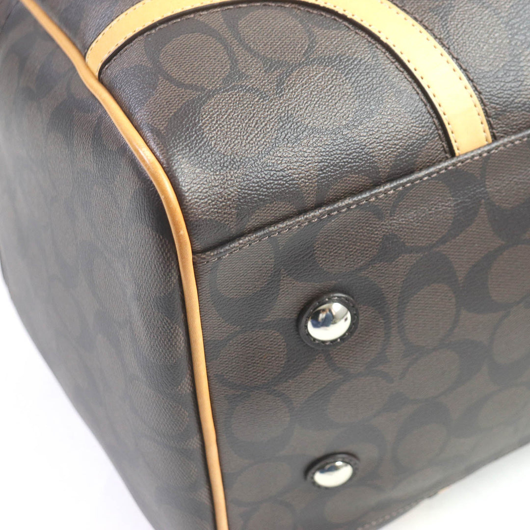 COACH Boston Duffel bag F77320 Main: Leather Brown mens Used Authentic