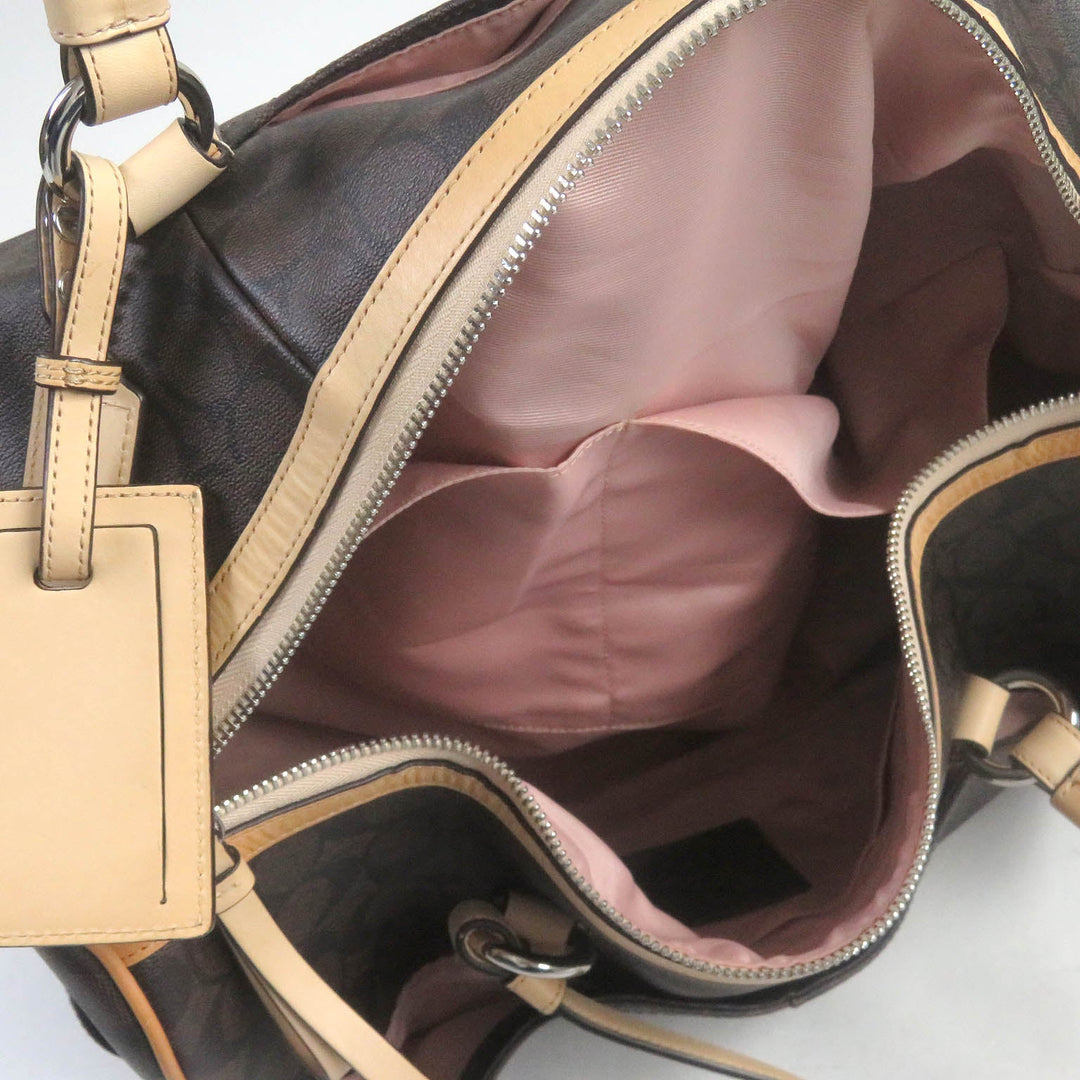 COACH Boston Duffel bag F77320 Main: Leather Brown mens Used Authentic