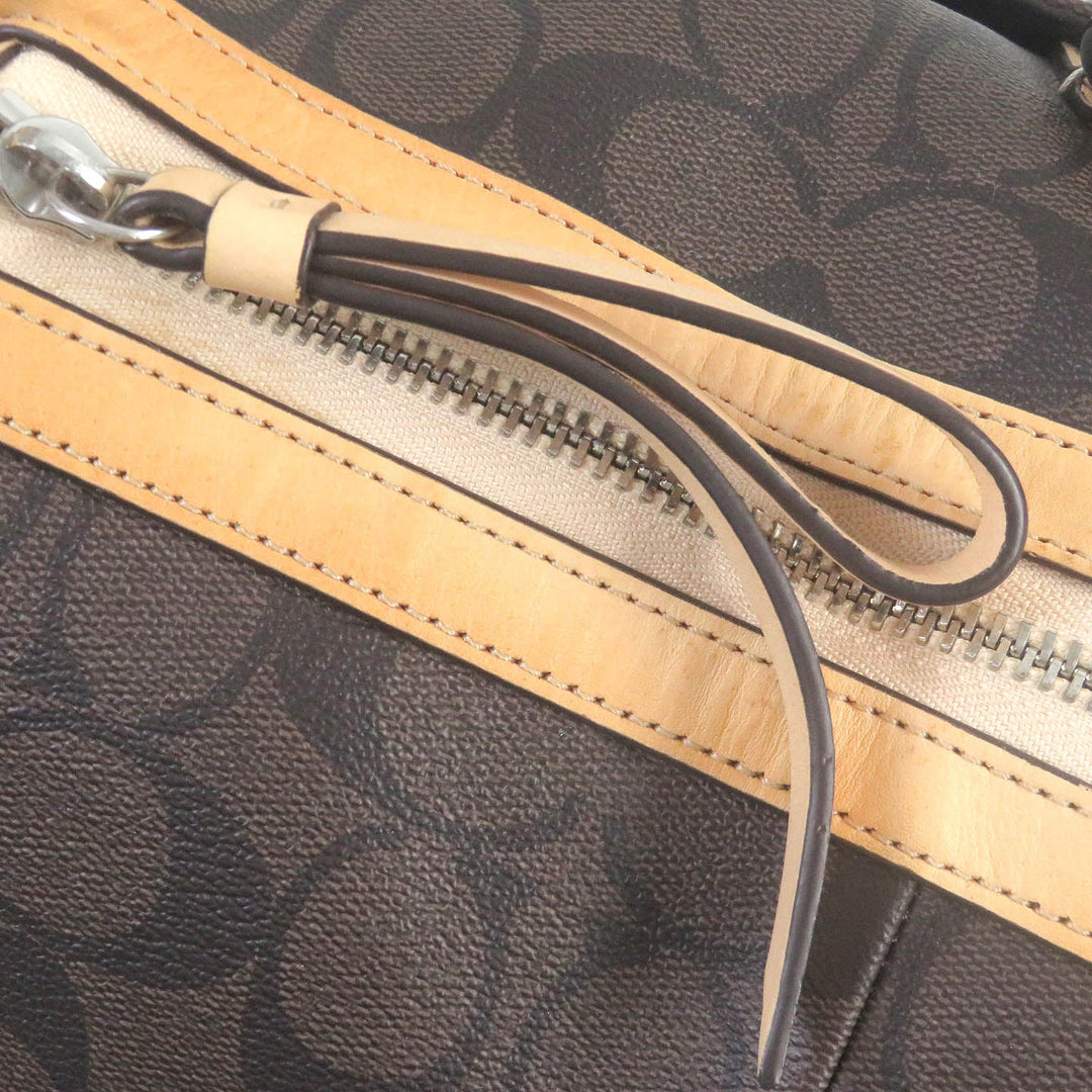 COACH Boston Duffel bag F77320 Main: Leather Brown mens Used Authentic