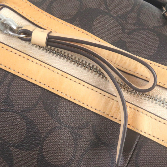 COACH Boston Duffel bag F77320 Main: Leather Brown mens Used Authentic