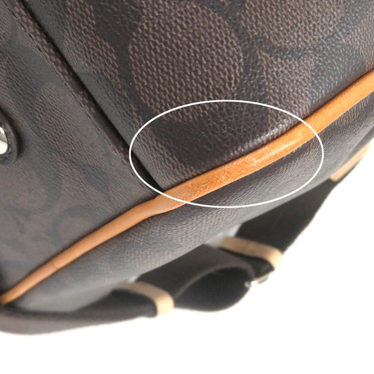 COACH Boston Duffel bag F77320 Main: Leather Brown mens Used Authentic