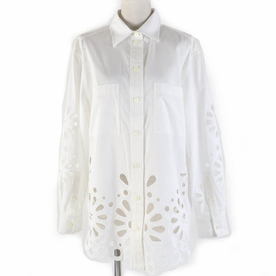 BURBERRY Long sleeve shirt Main: 100% cotton white Women 36 Used Authentic