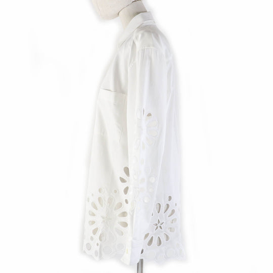 BURBERRY Long sleeve shirt Main: 100% cotton white Women 36 Used Authentic