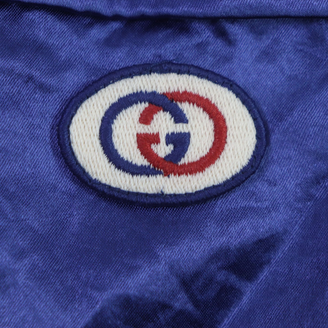 GUCCI Short sleeve shirt 654894 Main: 100% acetate, part: 100% polyester Blue beige mens 46 Used Authentic