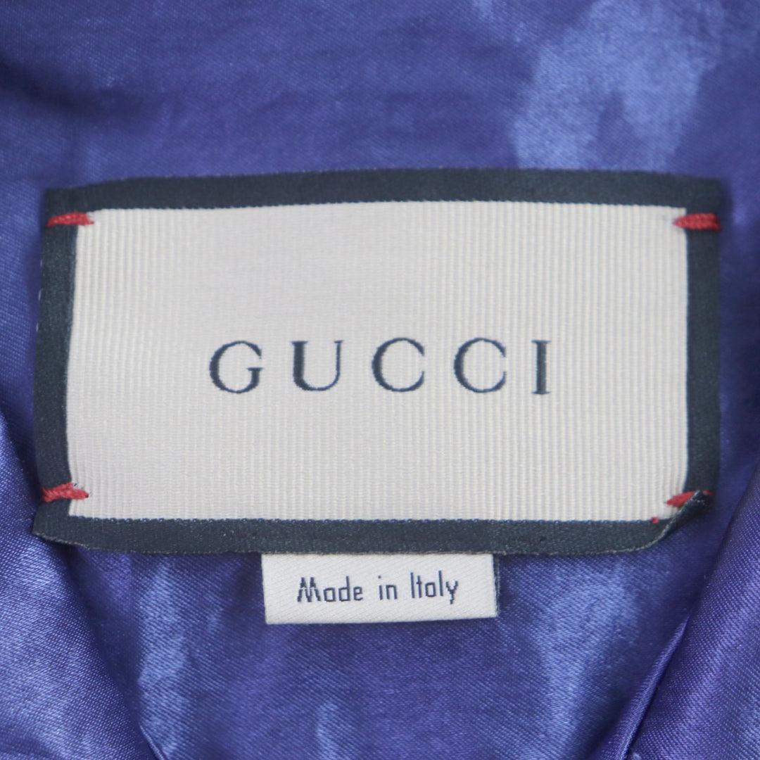 GUCCI Short sleeve shirt 654894 Main: 100% acetate, part: 100% polyester Blue beige mens 46 Used Authentic