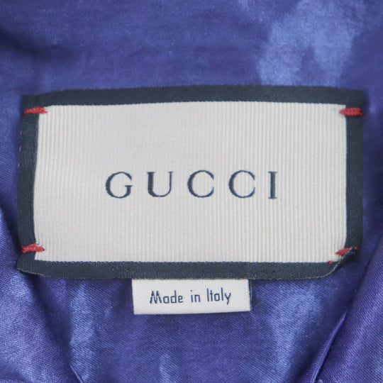 GUCCI Short sleeve shirt 654894 Main: 100% acetate, part: 100% polyester Blue beige mens 46 Used Authentic