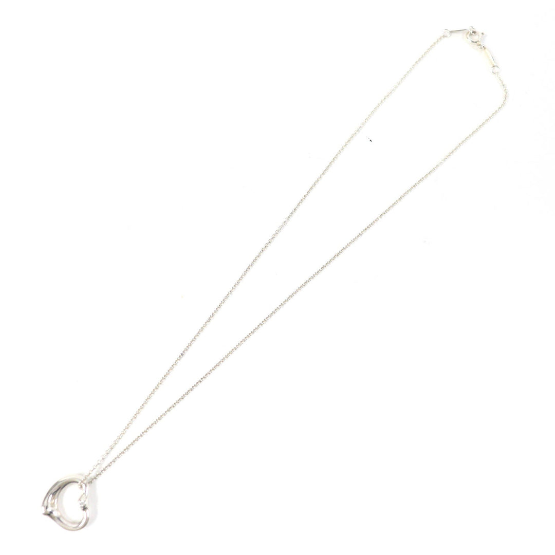 TIFFANY&Co. Necklace Main: SV925, Part: Diamond Silver El Saperetti Open Heart Pendant Women Used Authentic