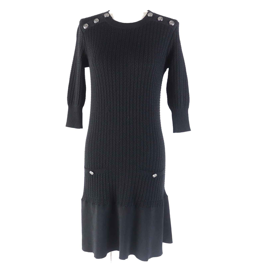 CHANEL one piece P59258 Main: 40% cotton, Main: 35% wool, Main: 25% polyamide black Women 36 Used Authentic