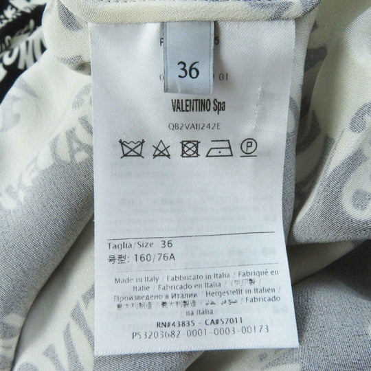 VALENTINO dress QB2VAIJ242E 100% silk, 100% nylon, lining: 100% silk Black White Women 36 Used Authentic