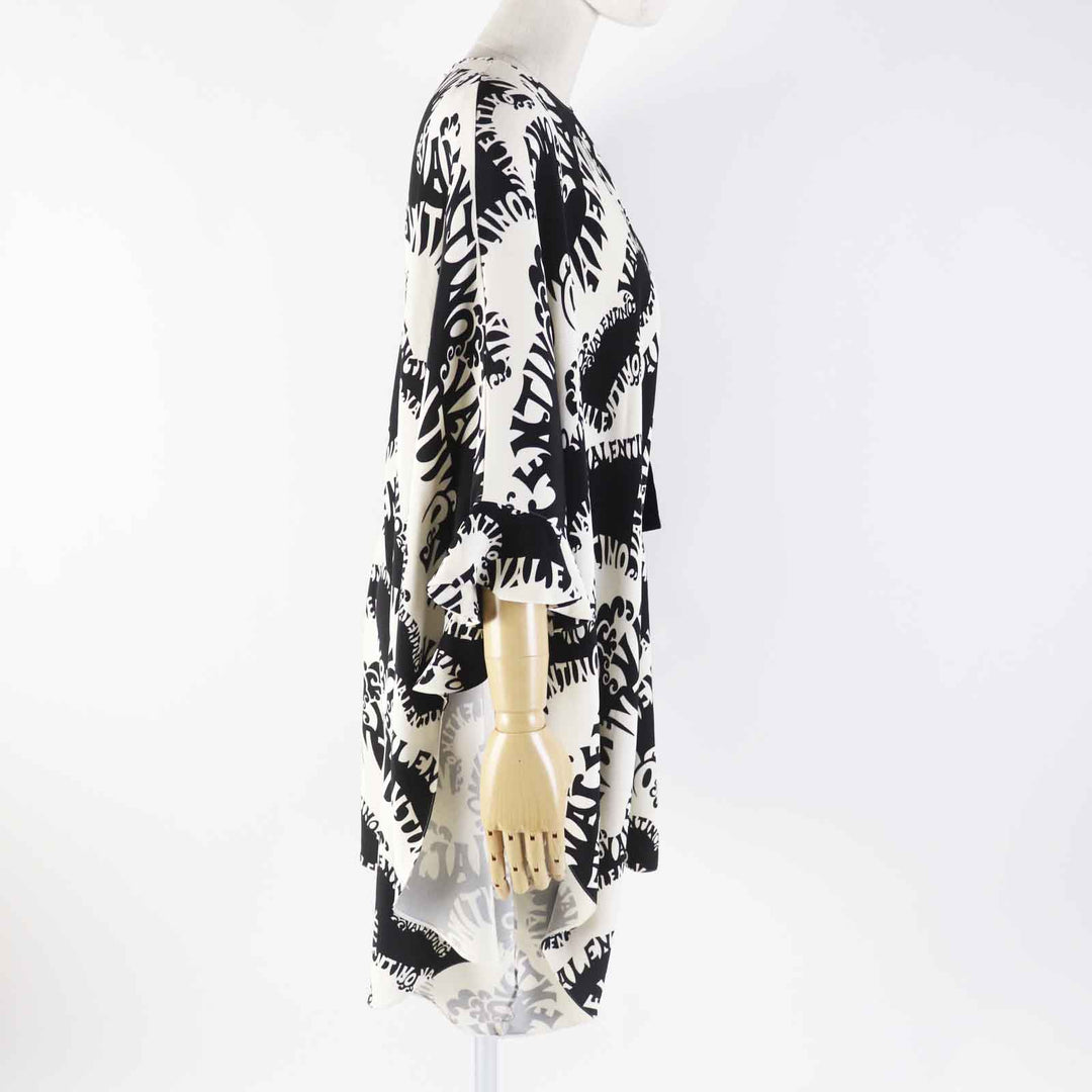 VALENTINO dress QB2VAIJ242E 100% silk, 100% nylon, lining: 100% silk Black White Women 36 Used Authentic