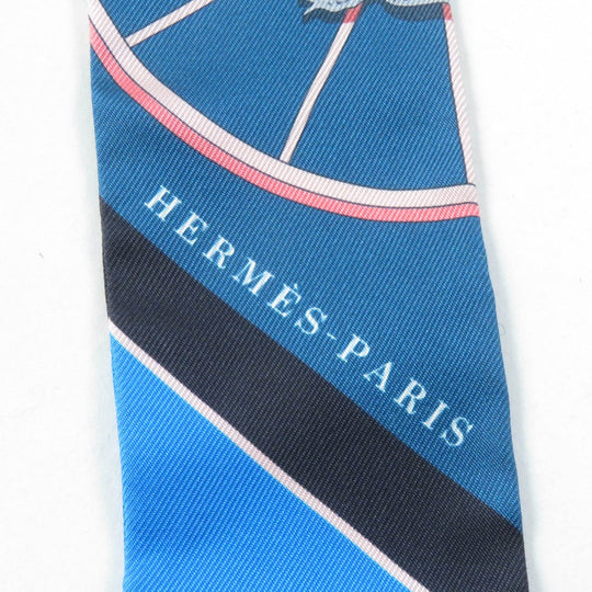 HERMES scarf Main: 100% silk BLEU/ROSE/VERT SPRINGS SPRINGS BAGUE Women Used Authentic