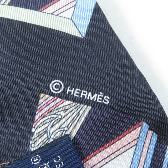 HERMES scarf Main: 100% silk BLEU/ROSE/VERT SPRINGS SPRINGS BAGUE Women Used Authentic