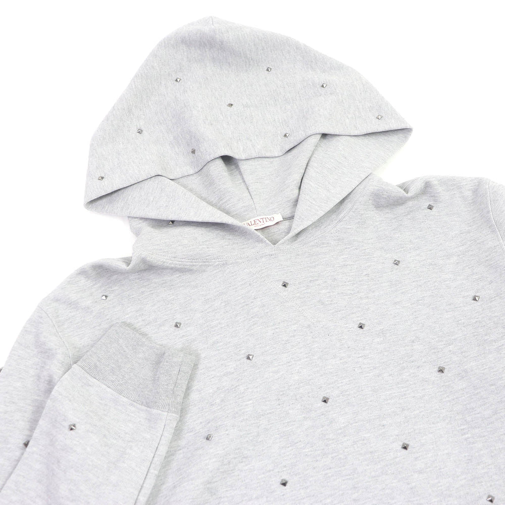 VALENTINO Hoodie IV3MF22U8PY Main: 71% cotton, Main: 2% polyester, 100% cotton gray mens L Used Authentic