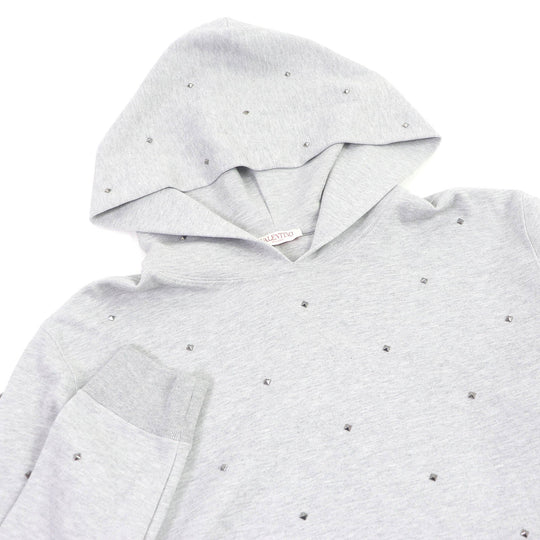 VALENTINO Hoodie IV3MF22U8PY Main: 71% cotton, Main: 2% polyester, 100% cotton gray mens L Used Authentic